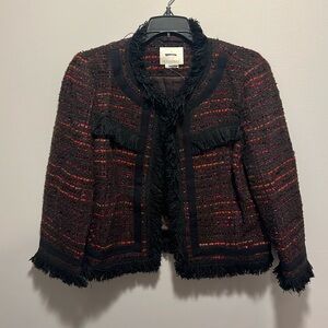 Chic Tweed Jacket with Fringe